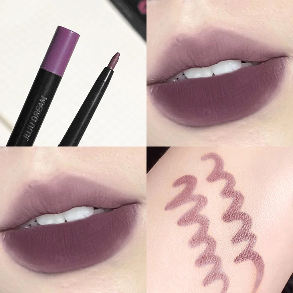Crayon à lèvres coloré, pêche brun baie, tasse antiadhésive nude durable, rouge à lèvres tenant un crayon à lèvres de maquillage, couleur lisse trois dimensions