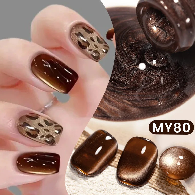 BORN PRETTY 10ml Gold Water Light Cat Magnetic Gel Polish Spaking Glitter Crystal Black Soak Off UV LED Vernis Manucure
