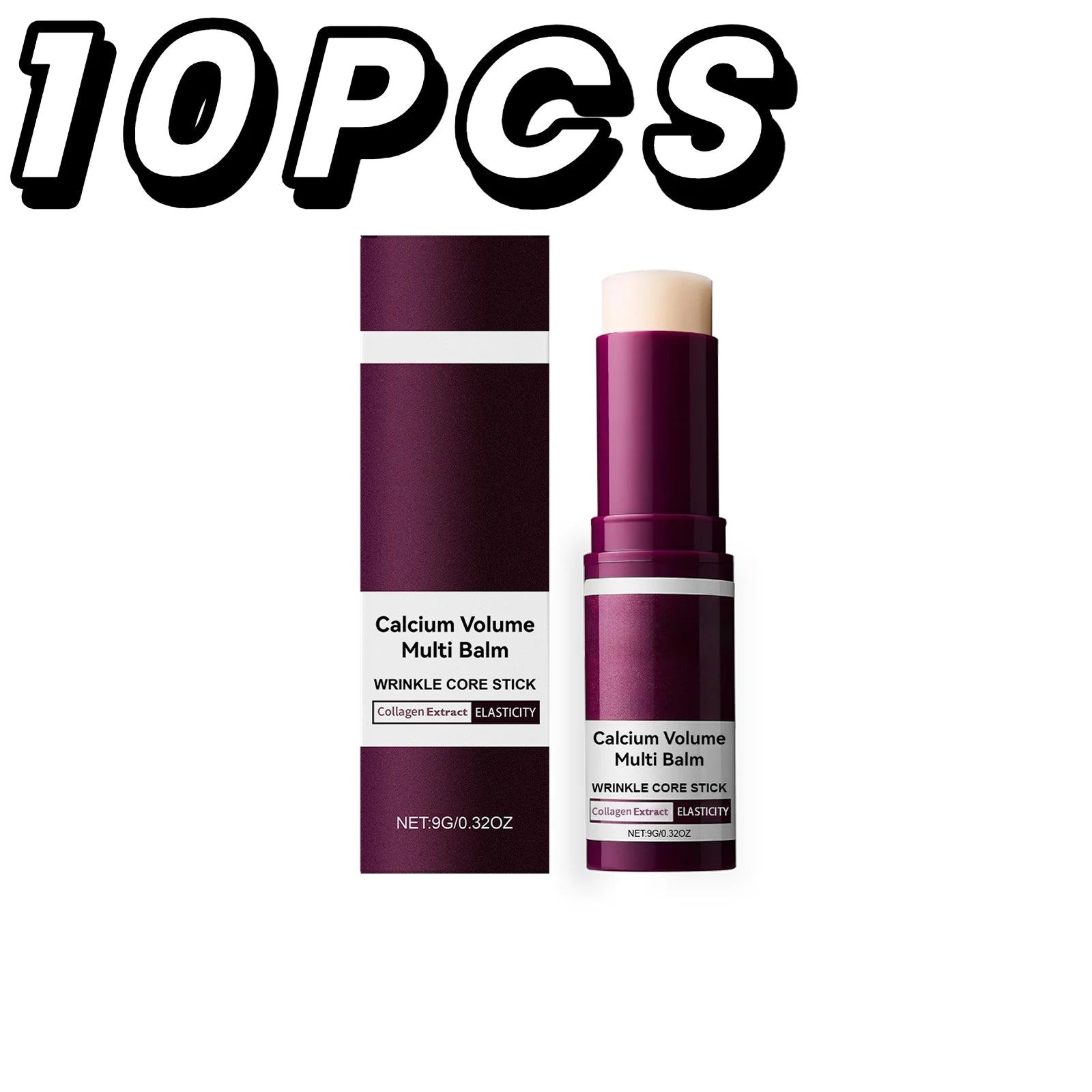 Baume Multi-Usages au Calcium Hydratant Anti-Âge Atténue les Rides Raffermissant Éclaircissant Nourrissant au Collagène Stick Hydratant