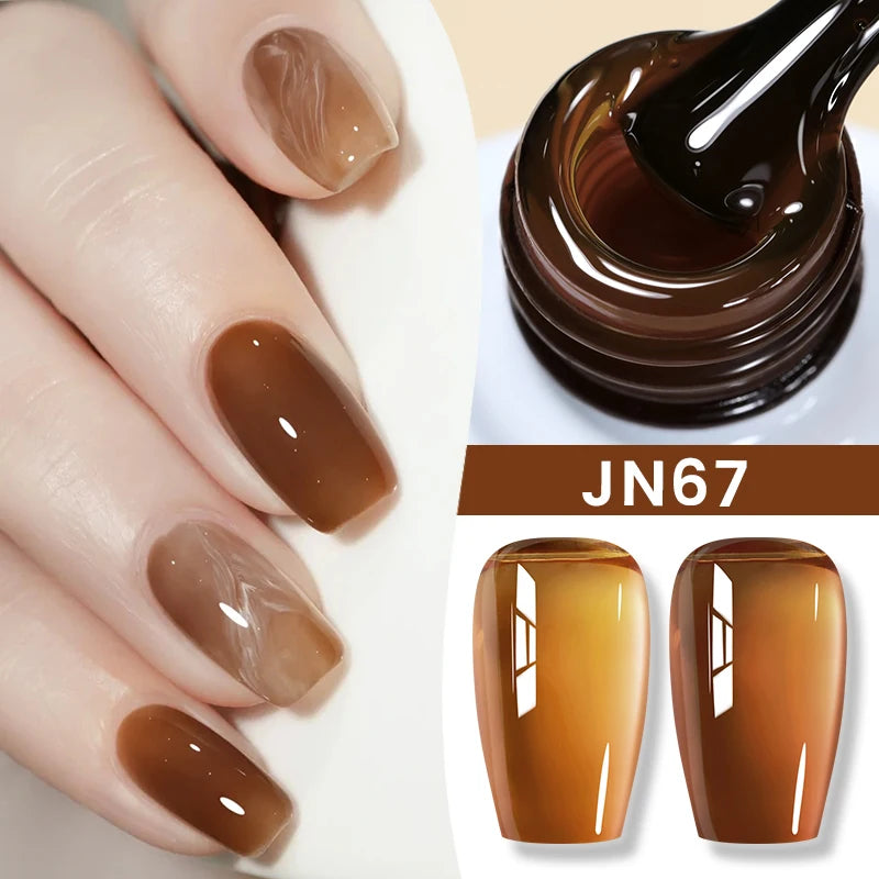 BORN PRETTYvernis à Ongles Gel, Semi Transparent, Soak Off UV LED, Vernis à Ongles Nude, N64.Gel Varjuvening,Art des ongles, 50 Couleurs, 10ml