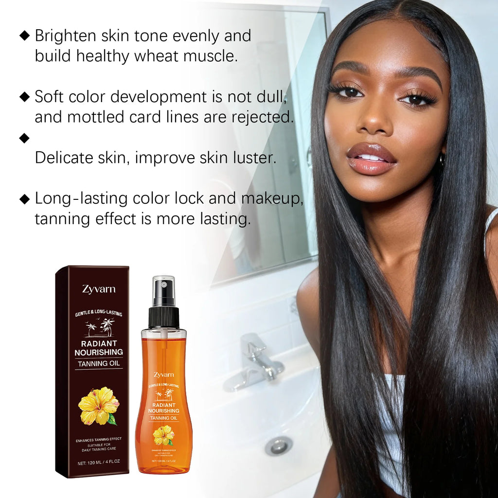 Huile de bronzage nourrissante, huile de bronzage durable pour un éclat hâlé, soin hydratant pour la peau, idéal pour les séances de bronzage en plein air et à la plage